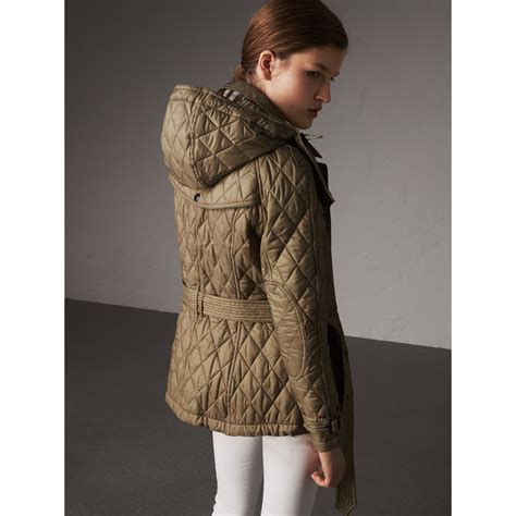 burgundy long burberry quilted winter jacket with detachable hood|burberry coats for women.